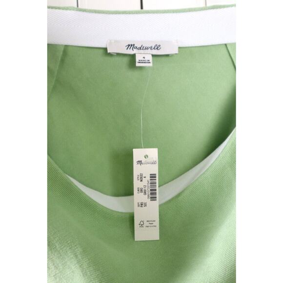 MADEWELL J.Crew NWT $110 Twill Solid Green Pull On Midi Slip Skirt Size 4 - Picture 6 of 6